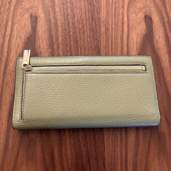 Michael Kors Sage Green Wallet with Gold Logo - Picture 2 of 6